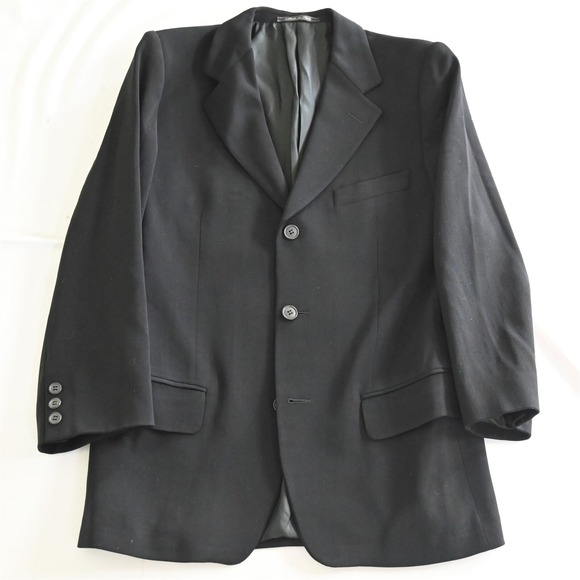 Vtg Ermenegildo Zegna Soft 36R Black 100% Wool Italy Blazer Sport Coat Jacket